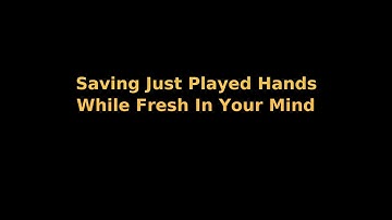 Save Played Deals While In BBO Tourney