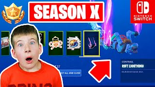 SEASON 10 BATTLE PASS REACTION FORTNITE - Nintendo Switch - Solid Gold VICTORY ROYALE!!!