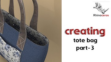 Rhino 3D Tutorial Part 3 – Creating Inside Pocket & Stitching Lines for Tote Bag Design