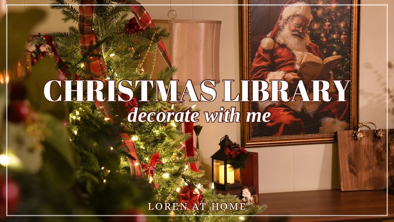 Christmas Library Makeover | Traditional Decor & Shop With Me - YouTube
