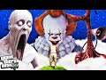 FRANKLIN vs PENNYWISE, SCP-096, SIREN HEAD in GTA 5 (Scary)