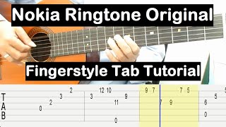 Nokia Ringtone Original Guitar Lesson Fingerstyle Tab Tutorial Guitar Lessons for Beginners Resimi