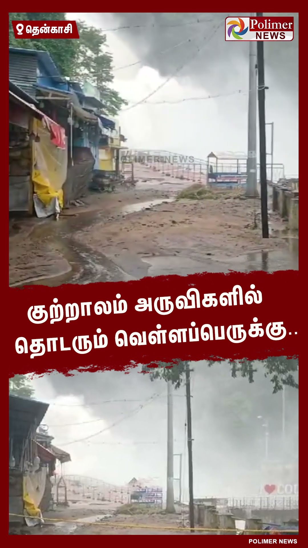 குற்றாலம் அருவிகளில் ஆர்ப்பரிக்கும் வெள்ளப்பெருக்கு.. #shorts