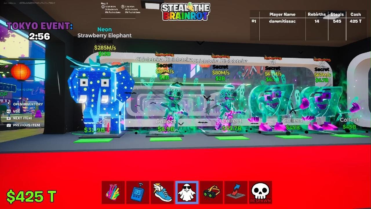 NEON STRAWBERRY ELEPHANT - FORTNITE STEAL THE BRAINROT . FOR SALE