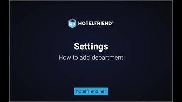 Departments. How to create a new Department