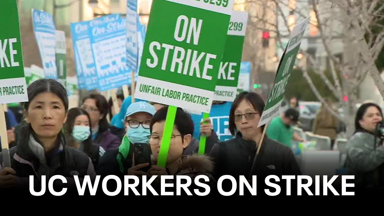 UC workers on 1-day strike throughout California - YouTube