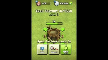 SPELL FACTORY LEVEL 1 TO MAX CLASH OF CLANS #Shorts