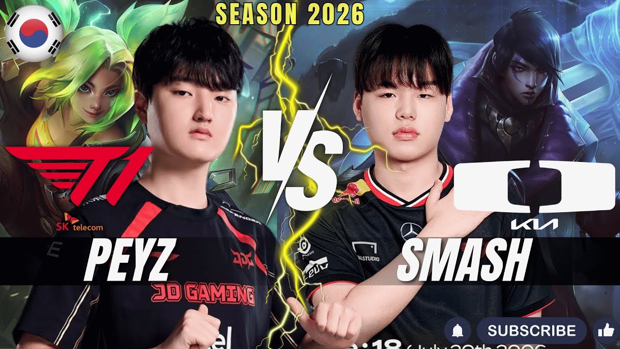 T1 Peyz vs DK Smash - Peyz ZERI vs Smash APHELIOS ADC - Patch 25.1 KR Ranked | lolrec