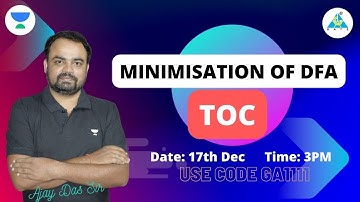 TOC: Minimization of DFA | GATE 2023 - AJAY DAS Sir #gate #computer_science #cse