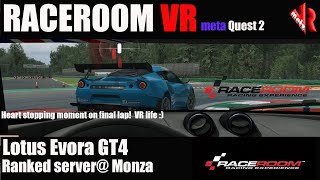 Raceroom Racing Experience VR Live!  Ranked Servers Lotus Evora GT4@Monza