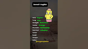 Learn English And Somali Vocabulary Shorts 