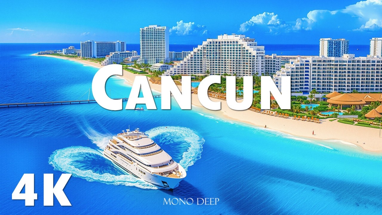 CANCUN 4K DRONE FOOTAGE | Turquoise Caribbean Sea White Sand Beaches 4K UHD