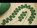 Ленточное кружево - веточка листиков - вязание крючком Crochet Simple Lace