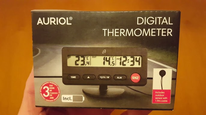 Auriol Digital Thermometer Model no.: HG05685 REVIEW (Lidl IP44 -50 +70 °C  or °F) - YouTube