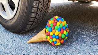Crushing Crunchy \& Soft Things by Car! EXPERIMENT CAR vs MARBLES CUBE VS BIG BALLONS VS CHOKO BIN