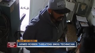 Smog technician robbed at gunpoint caught on camera