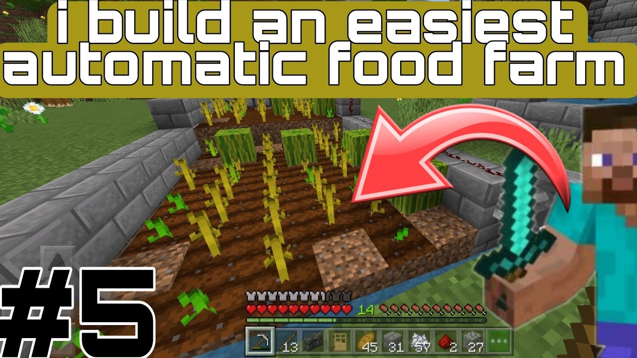 I build an easiest automatic FOOD FARM || minecraft gameplay #5 || Itz sufyan