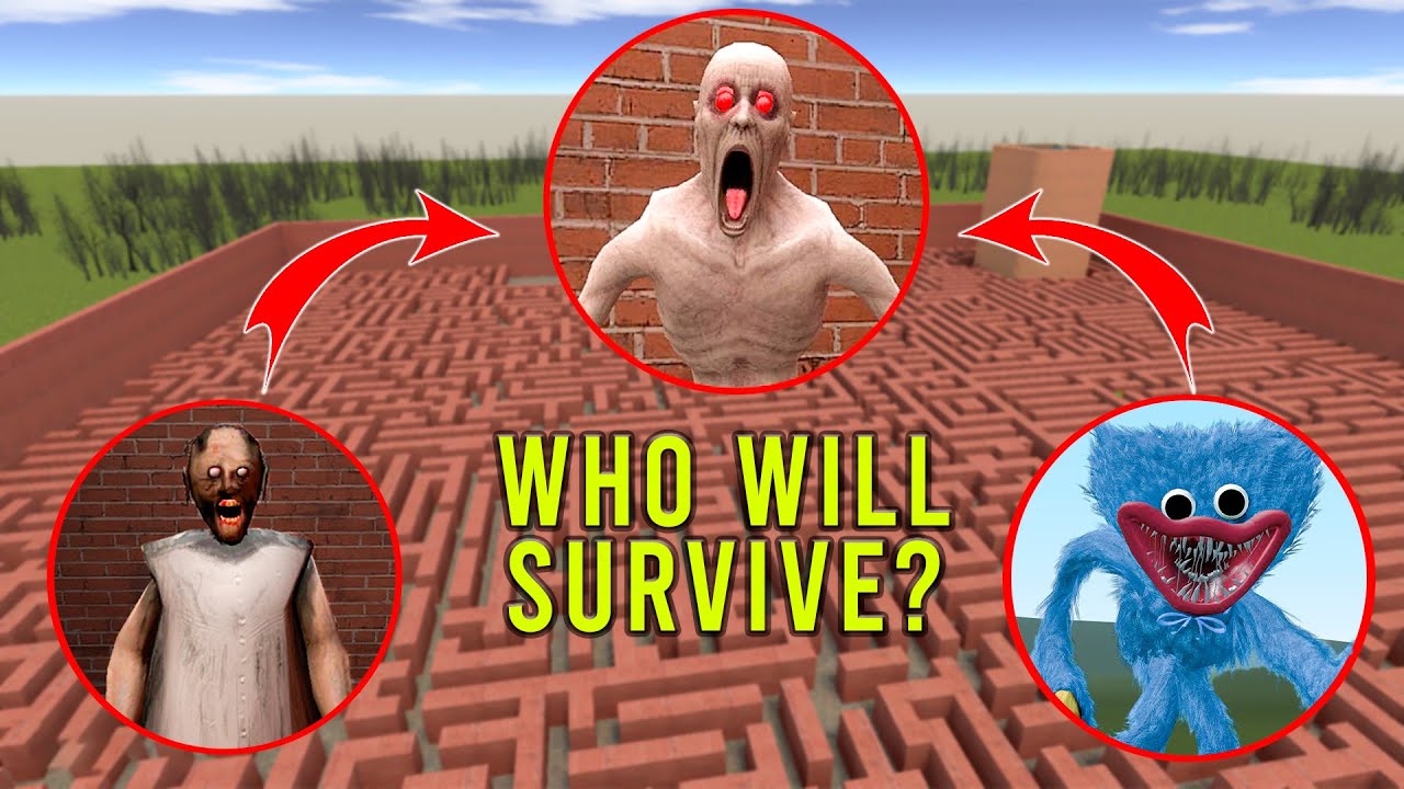 WHO WILL WIN? SCP-096 vs Huggy Wuggy vs Granny | GMod Battle