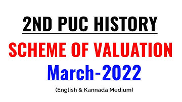 2nd PUC History March 2022-Scheme Of Valuation-Question Paper With Answers-Class Series