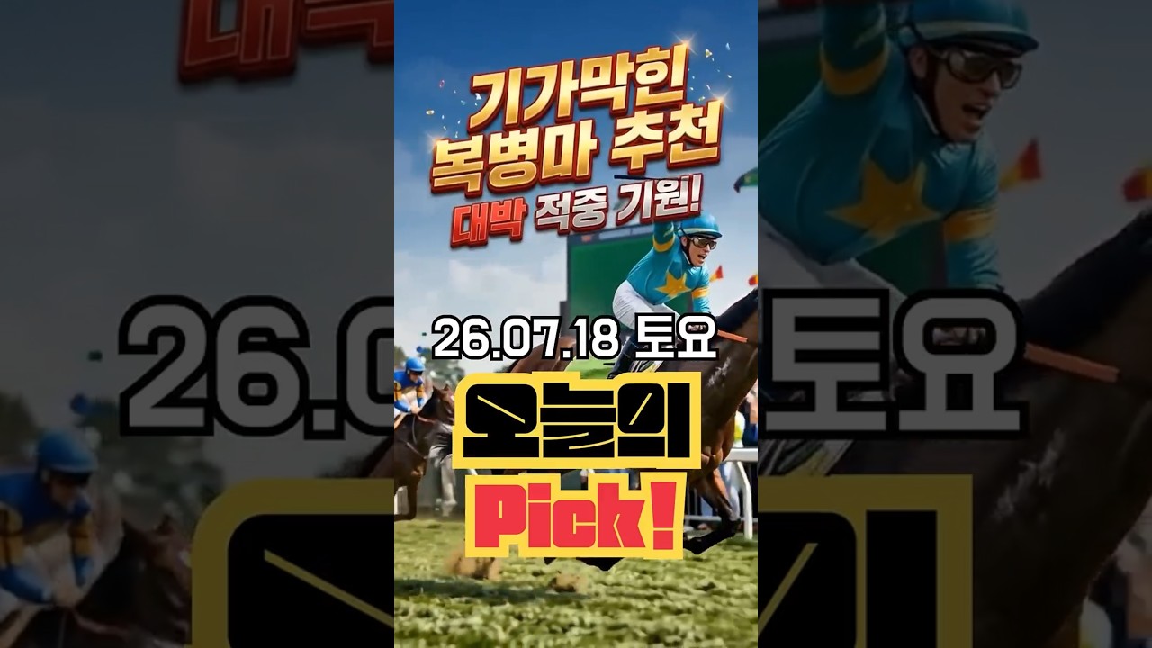 오늘의경마픽 7월18일 토요경마 추천 복병마