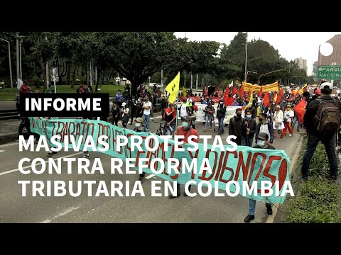 Masivas protestas por cuarto día consecutivo contra reforma tributaria en Colombia | AFP