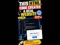 This HTML Code Creates a Real Website 😳🔥 #html #webdevelopment