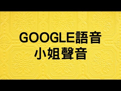 GOOGLE語音小姐的聲音怎麼用呢?