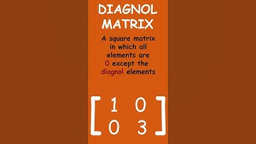 DIAGONAL MATRIX|TYPES OF MATRICES|#shorts#diagonalmatrix #typesofmatrices #ntstest #fpsc #kppsc