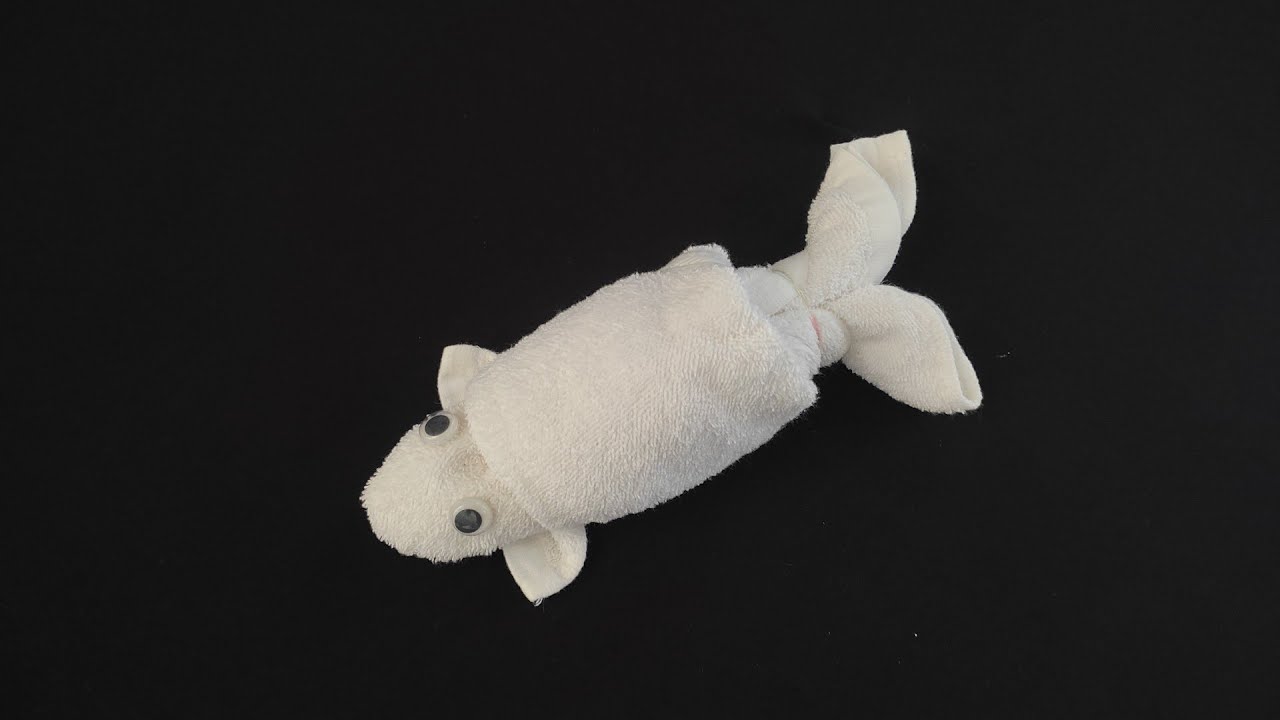 how to make animal towels fish | towel folding | towel art