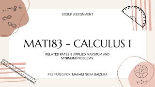 MAT183 VIDEO ASSIGNMENT : APPLICATION OF DIFFERENTIATION