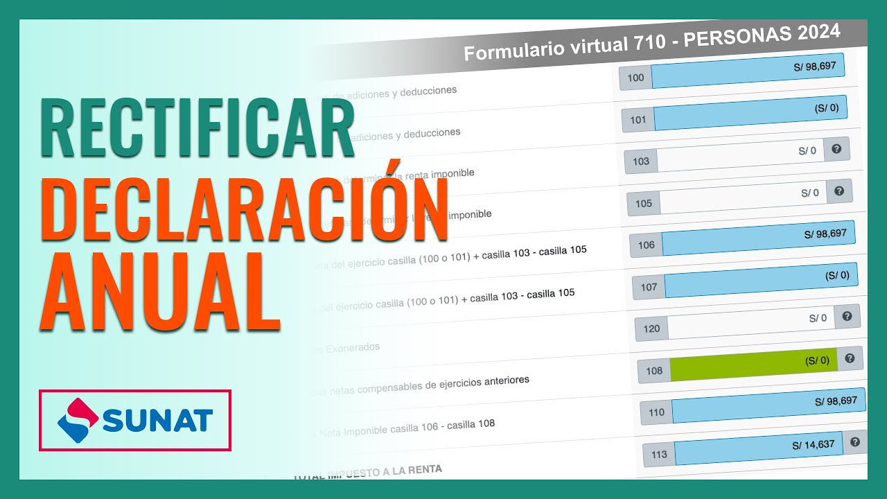 Como RECTIFICAR la Declaración Jurada Anual Sunat | Empresa y Persona ...