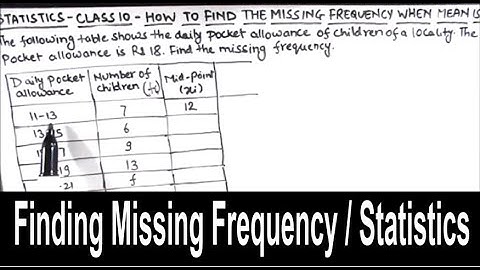 How to find missing frequency when mean is given / Finding missing frequency in Statistics / Class10