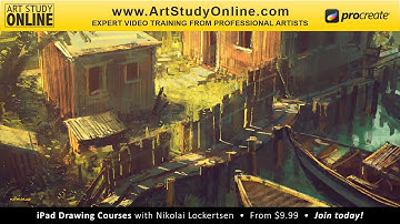 iPad Art "Summerhouse" - Timelapse video using Procreate app on iPad