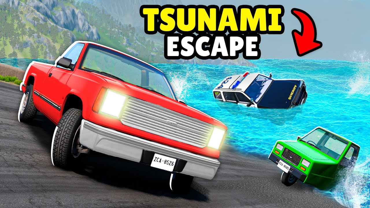 Vluchten voor Mega Golf... met stuurwiel !! ⚠️ | BeamNG