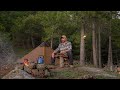 Bushcraft Solo Camp | Cooking, Fire, and Wild Mushroom Cooking