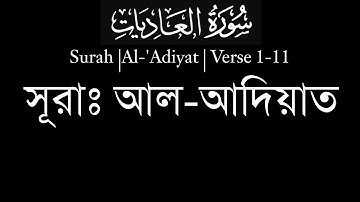 সূরা আল-আদিয়াত বাংলা উচ্চারণ ও অর্থসহ | Surah Al-Adiyat | سورة العاديات |