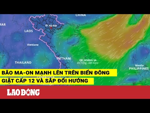 Video Bão Ma-on mạnh lên trên Biển Đông, giật cấp 12 và sắp... - youtube