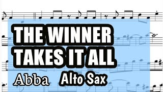 The Winner Takes It All Alto Sax Sheet Music Backing Track Play Along Partitura