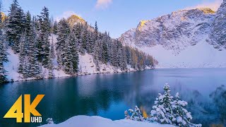Amazing Winter Scenery from Blue Lake Trail - 4K Mountain Lake Relaxation Video with Nature Sounds
