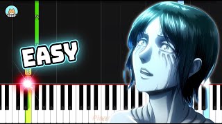 [full] Attack on Titan OST  'Call of Silence'  EASY Piano Tutorial & Sheet Music