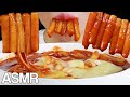 Asmr spicy rice cakes with cheese eating sounds  tteokbokki  cooking recipe  minee eats