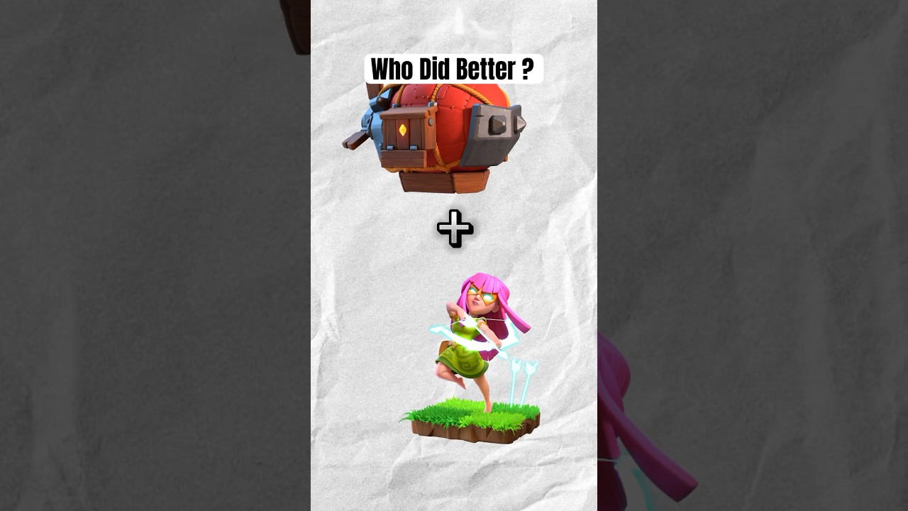 Super Wizard vs Super Archer In Blimp Clash Of Clans 