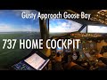 Gusty approach goose bay  home cockpit  msfs 2020  boeing 737  4k