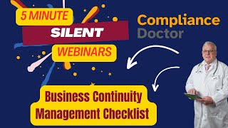 FCA Business Continuity Management Checklist 5 Min Webinar