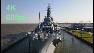 USS Alabama (BB60) WWII Battleship Tour, 4K 60fps