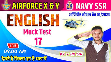 Airforce X/Y Group English Mock Test,Airforce Agniveer English practice,Navy SSR English,Class-17