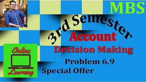 MBS 3rd Sem - Account - Special Offer - Problem 6.9