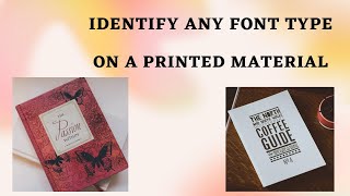 Identify The Font Type on Any Printed Material - Graphic Artist & Design