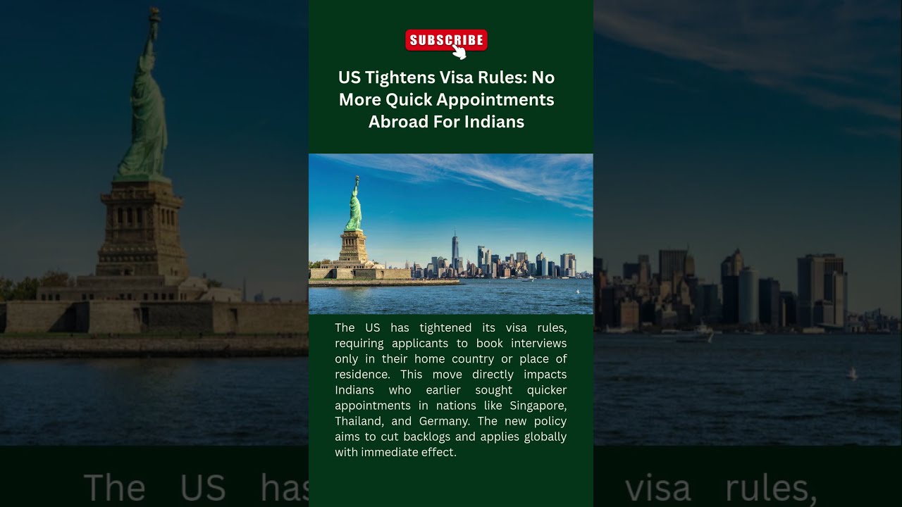 US Tightens Visa Rules No More Quick Appointments Abroad For Indians 🌎
