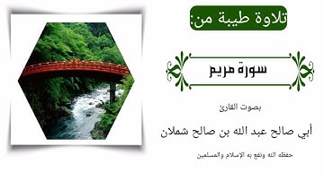 تلاوة طيبة من سورة مريم بصوت الأخ الفاضل أبي صالح عبد الله بن صالح شملان حفظه الله تعالى